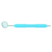 Dental Mirror, Softgrip Handle, Simple Stem, Blue, 5/pack